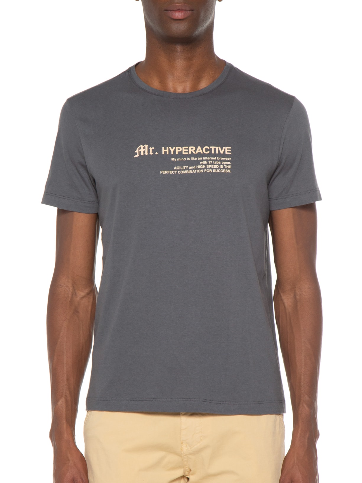 Camiseta Masculina Manga Curta Mr Hyperacti Cinza Sergio K