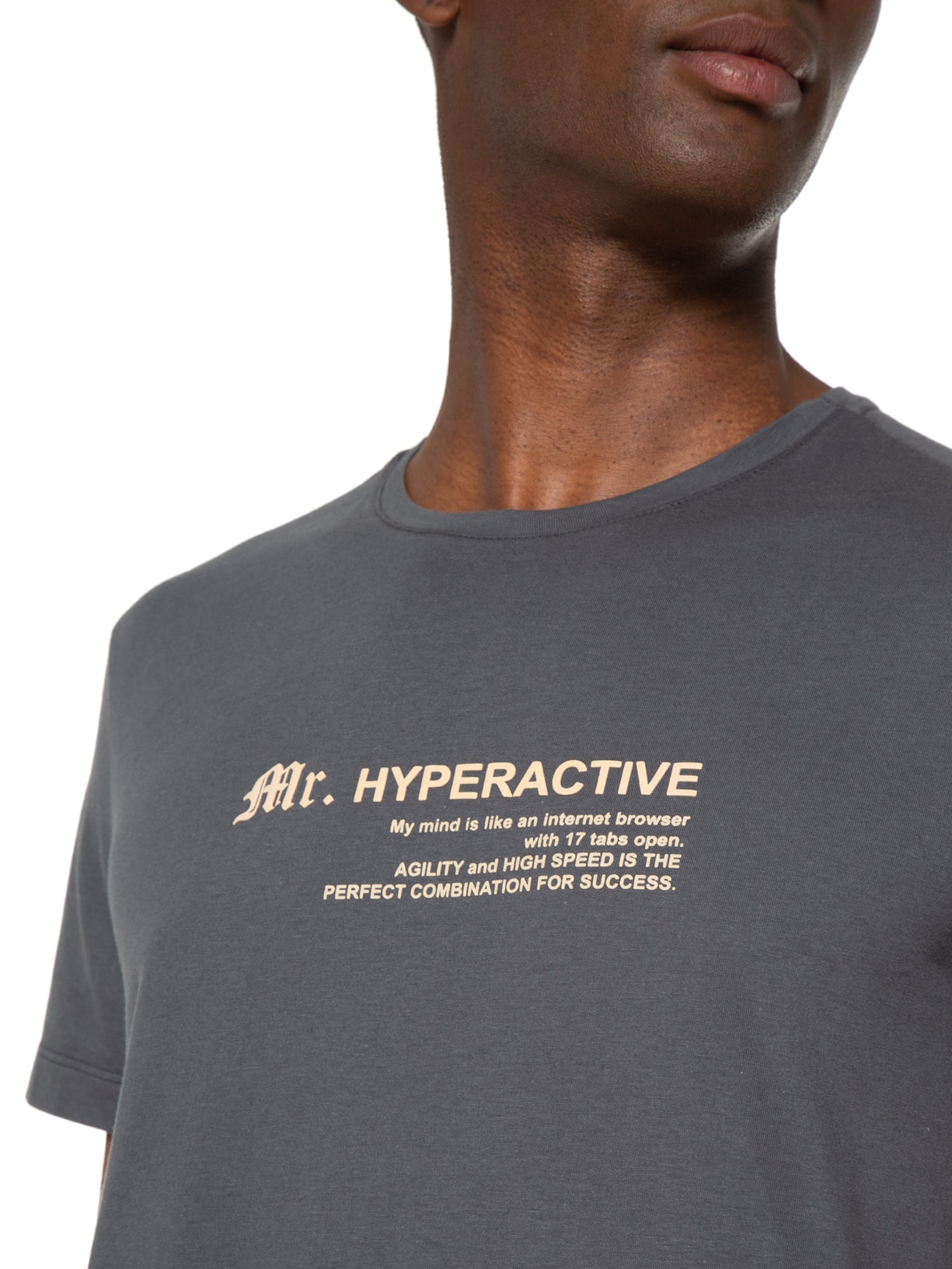 Camiseta Masculina Manga Curta Mr Hyperacti Cinza Sergio K