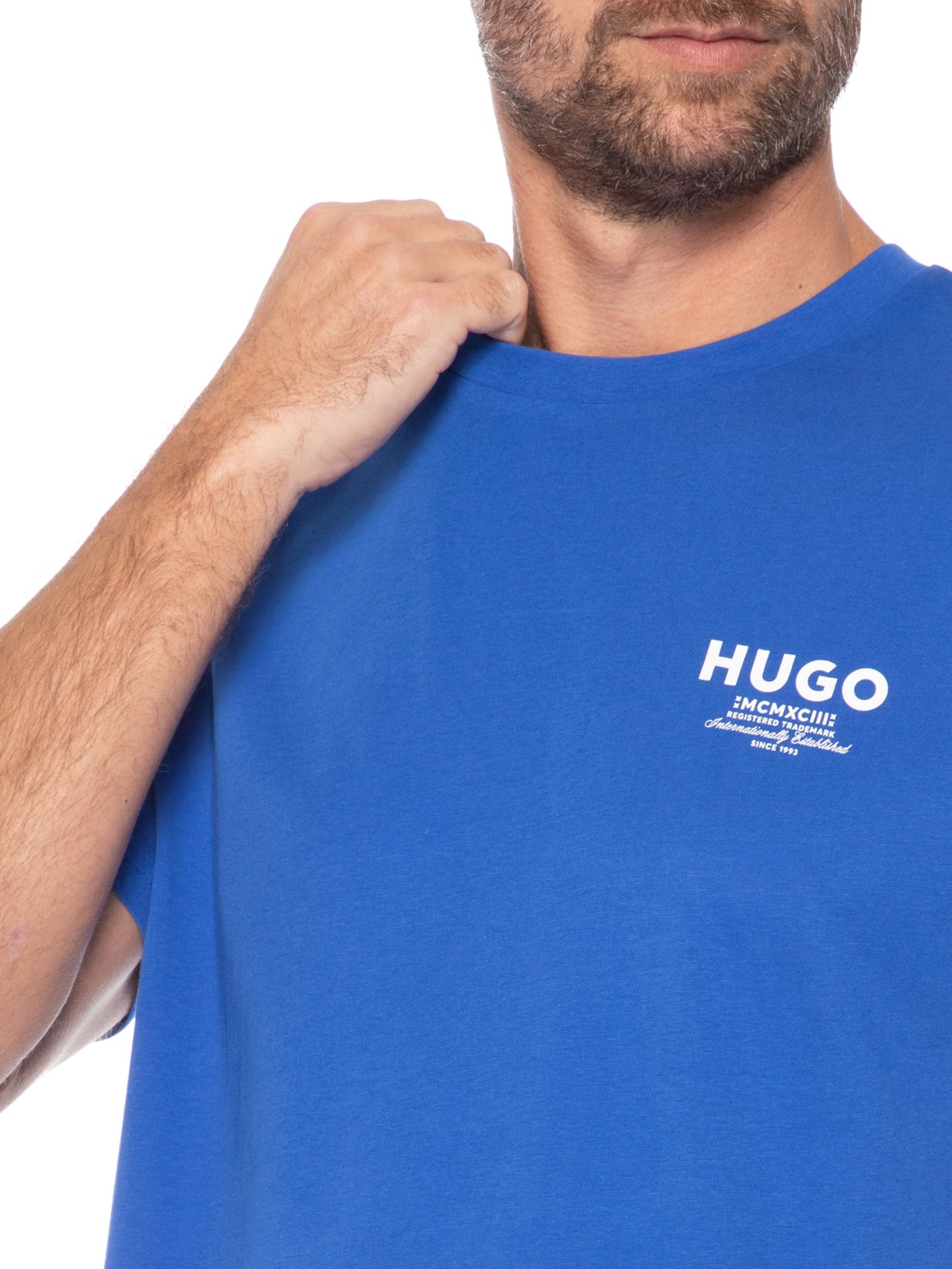 Camiseta Masculina Manga Curta Nesptee Azul Hugo