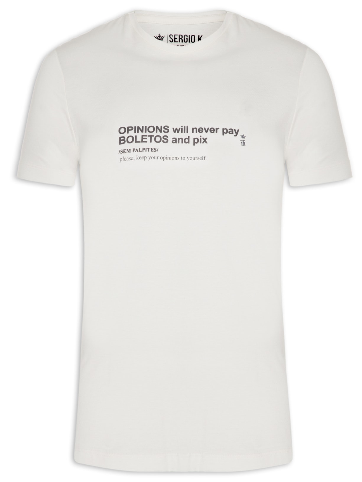Camiseta Masculina Manga Curta Never Pay Boletos - Off White
