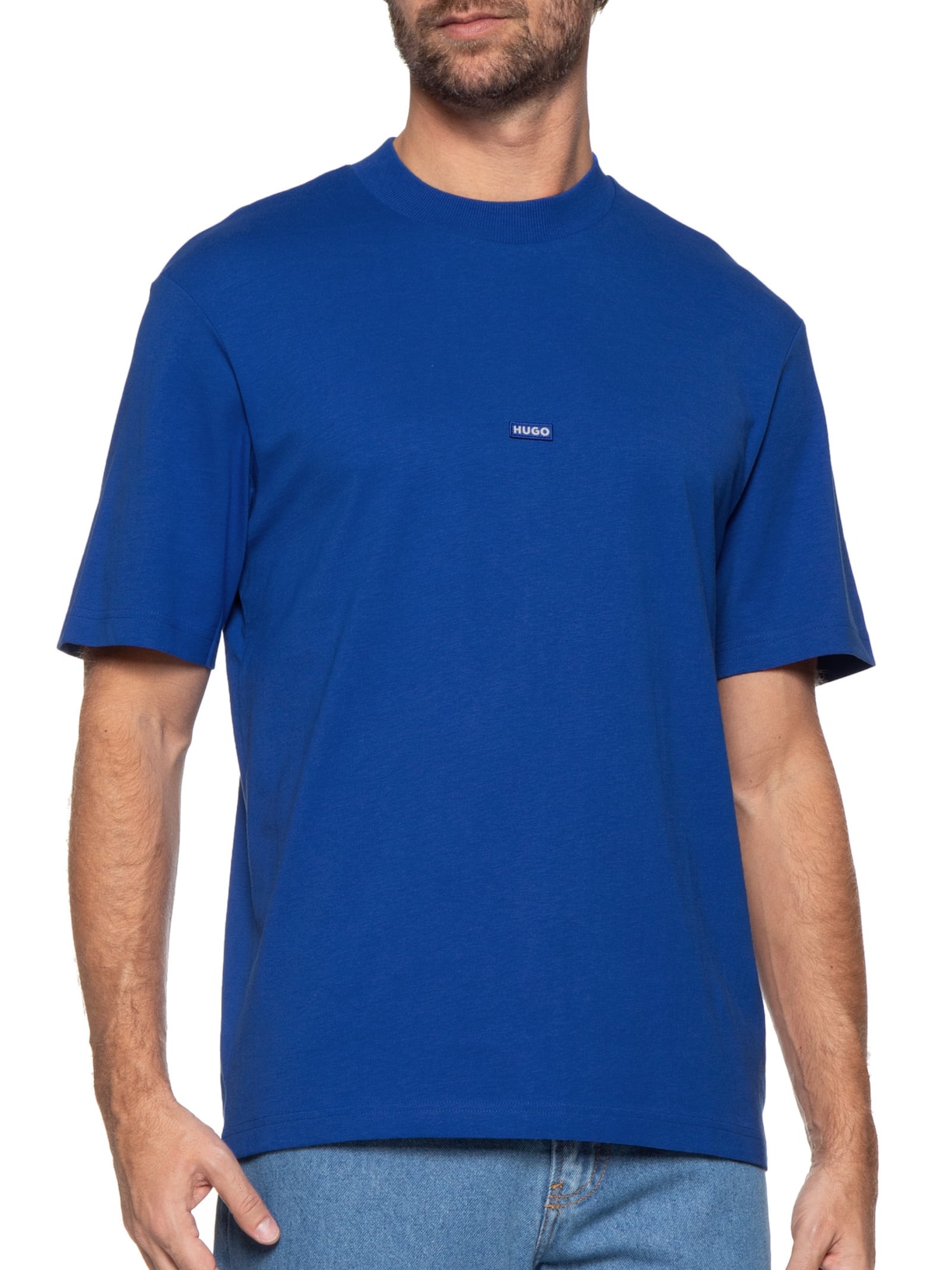 Camiseta Masculina Manga Curta Nieros Azul Hugo