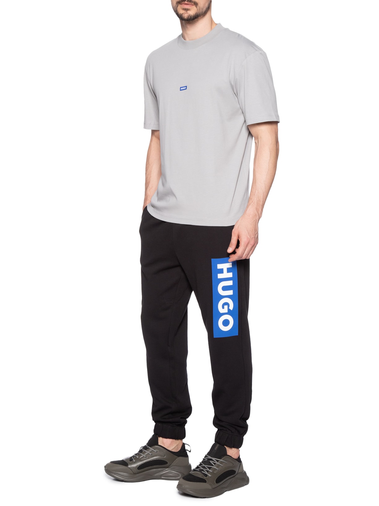 Camiseta Masculina Manga Curta Nieros Cinza Hugo