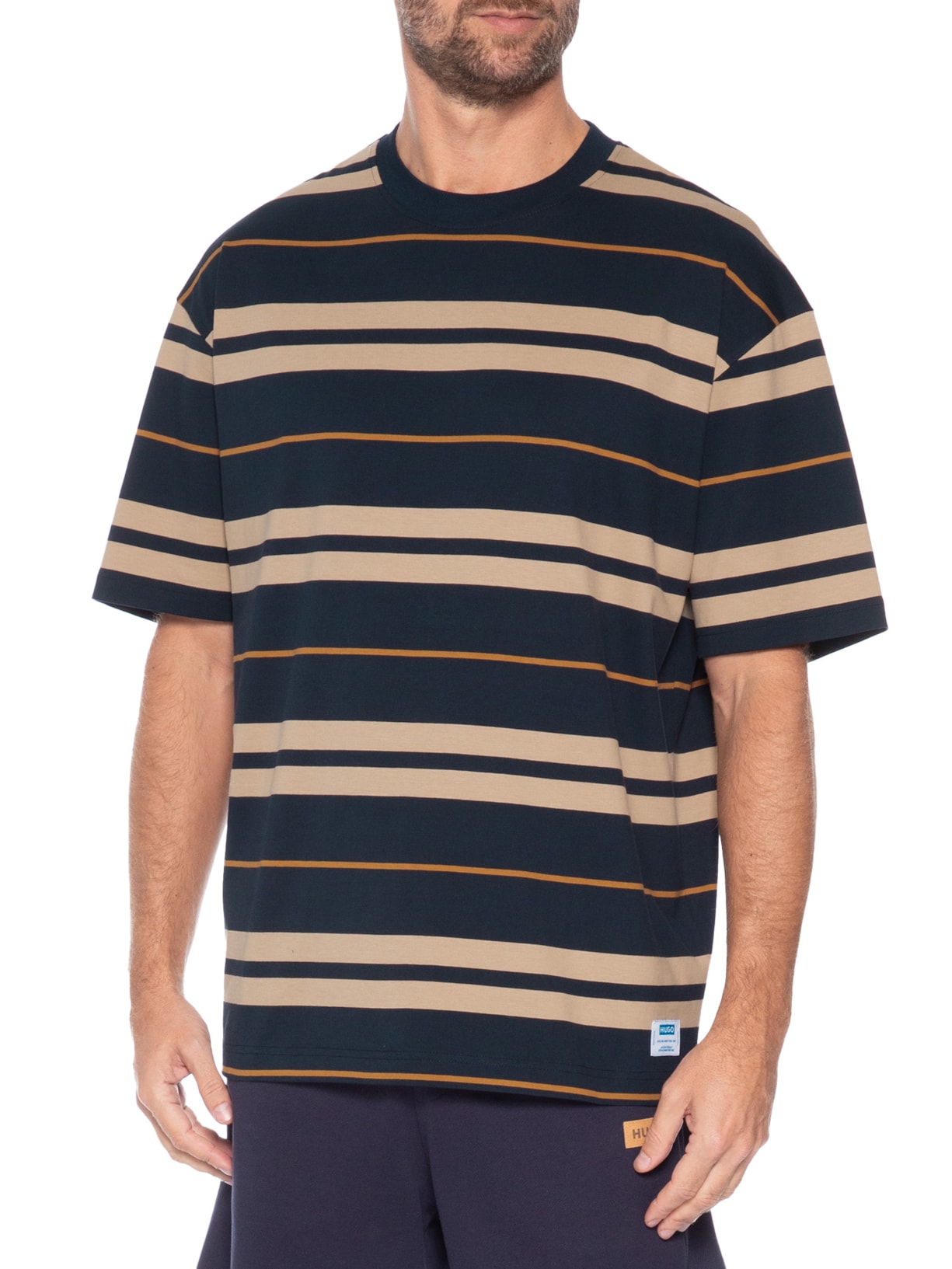 Camiseta Masculina Manga Curta Nivarsi Azul Hugo