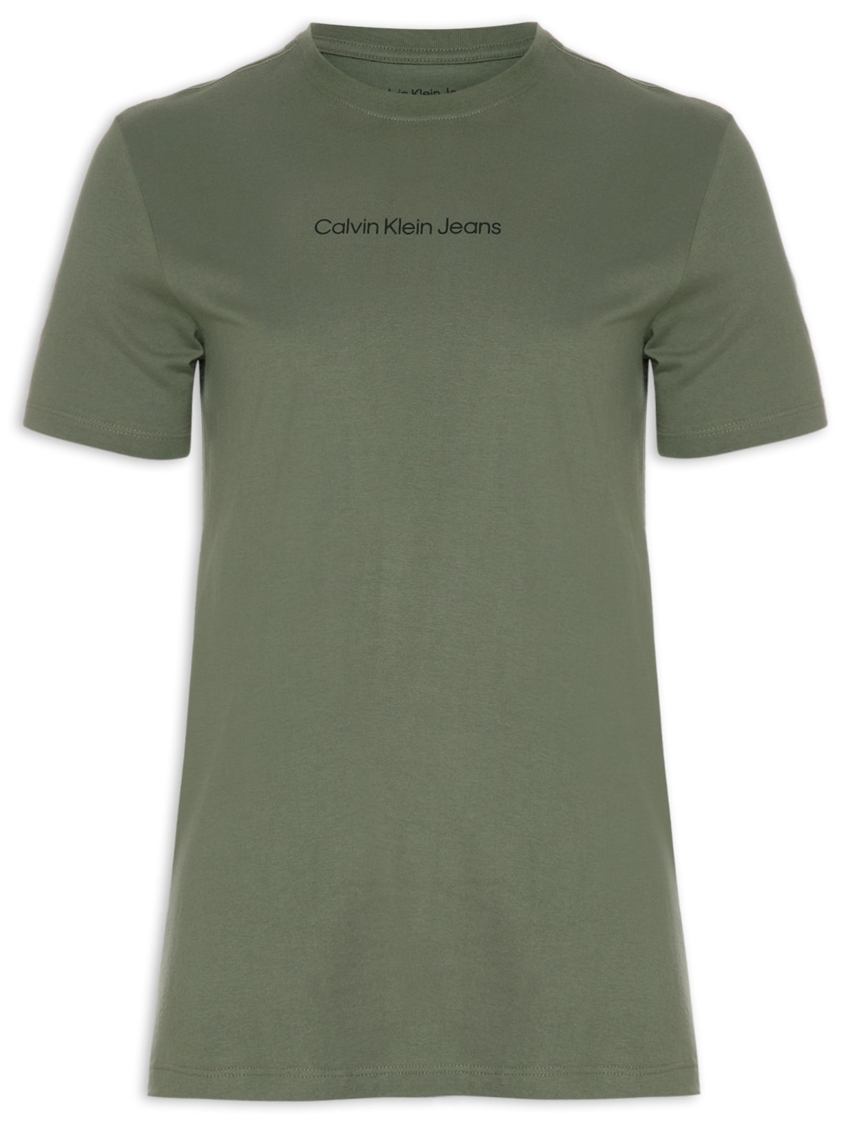 Camiseta Masculina Manga Curta Nome Centralizado - Verde