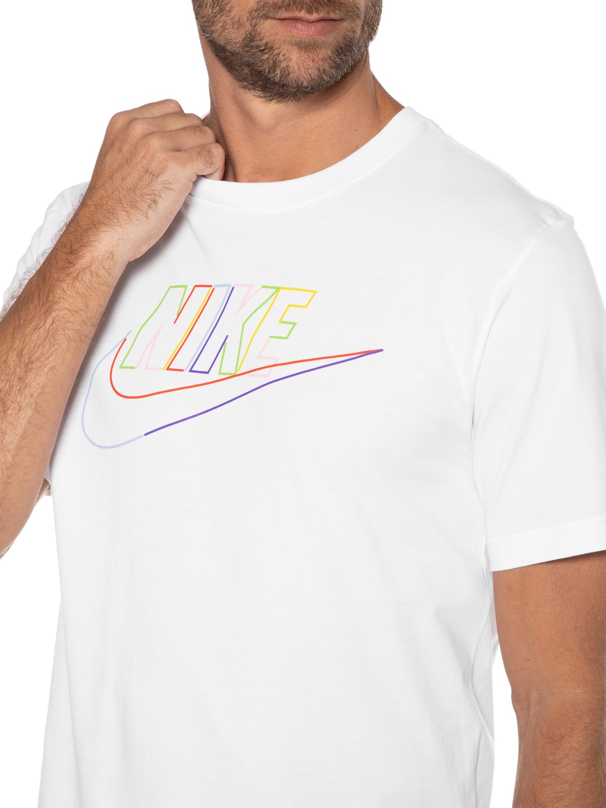 Camiseta Masculina Manga Curta Nsw Tee Club Branco Nike