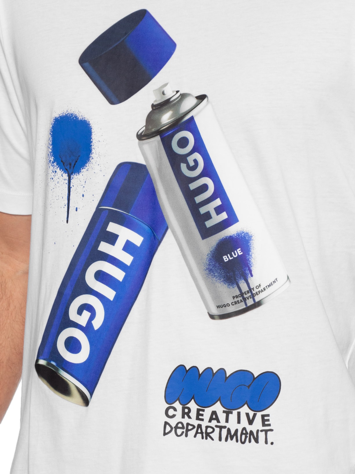 Camiseta Masculina Manga Curta Nusprayo Branco Hugo