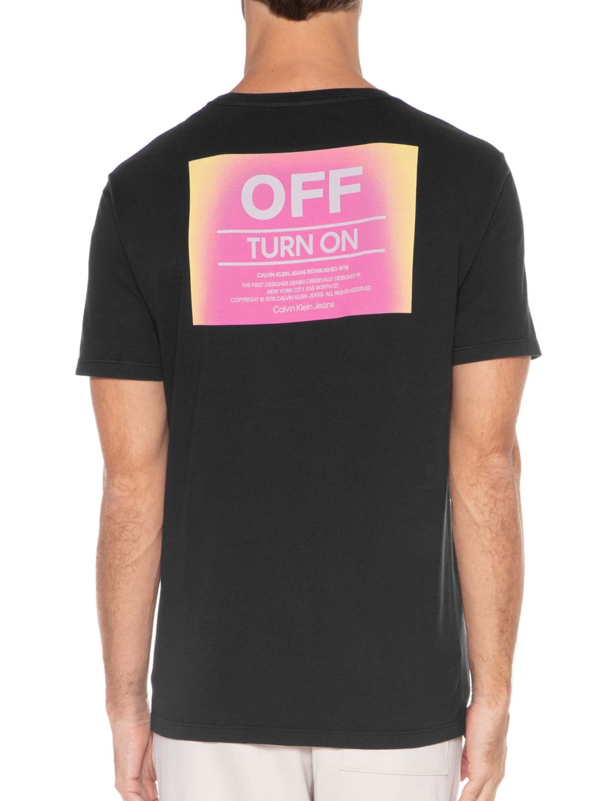 Camiseta Masculina Manga Curta Off Turn On Preto Calvin Klein Jeans
