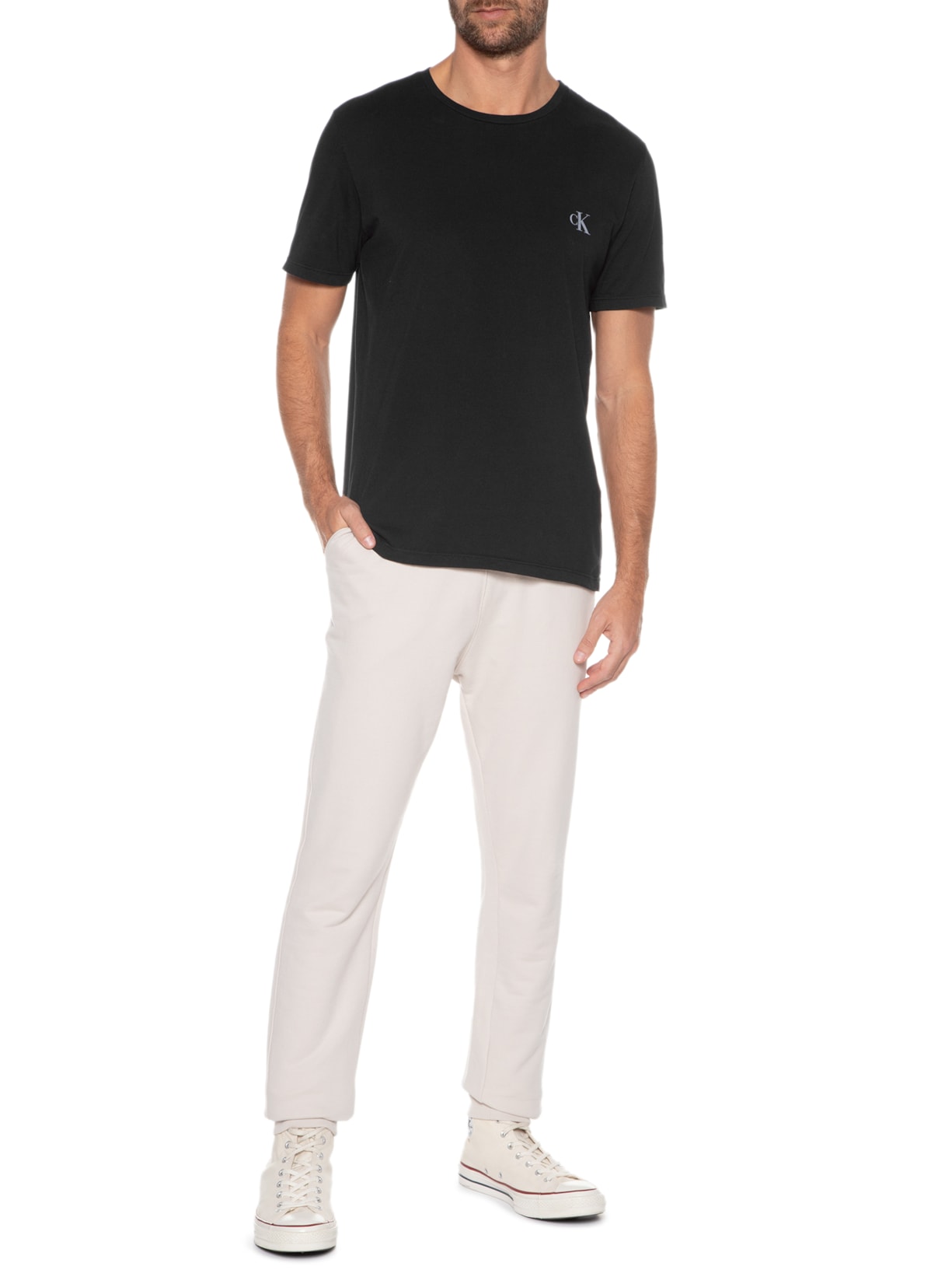 Camiseta Masculina Manga Curta Off Turn On Preto Calvin Klein Jeans