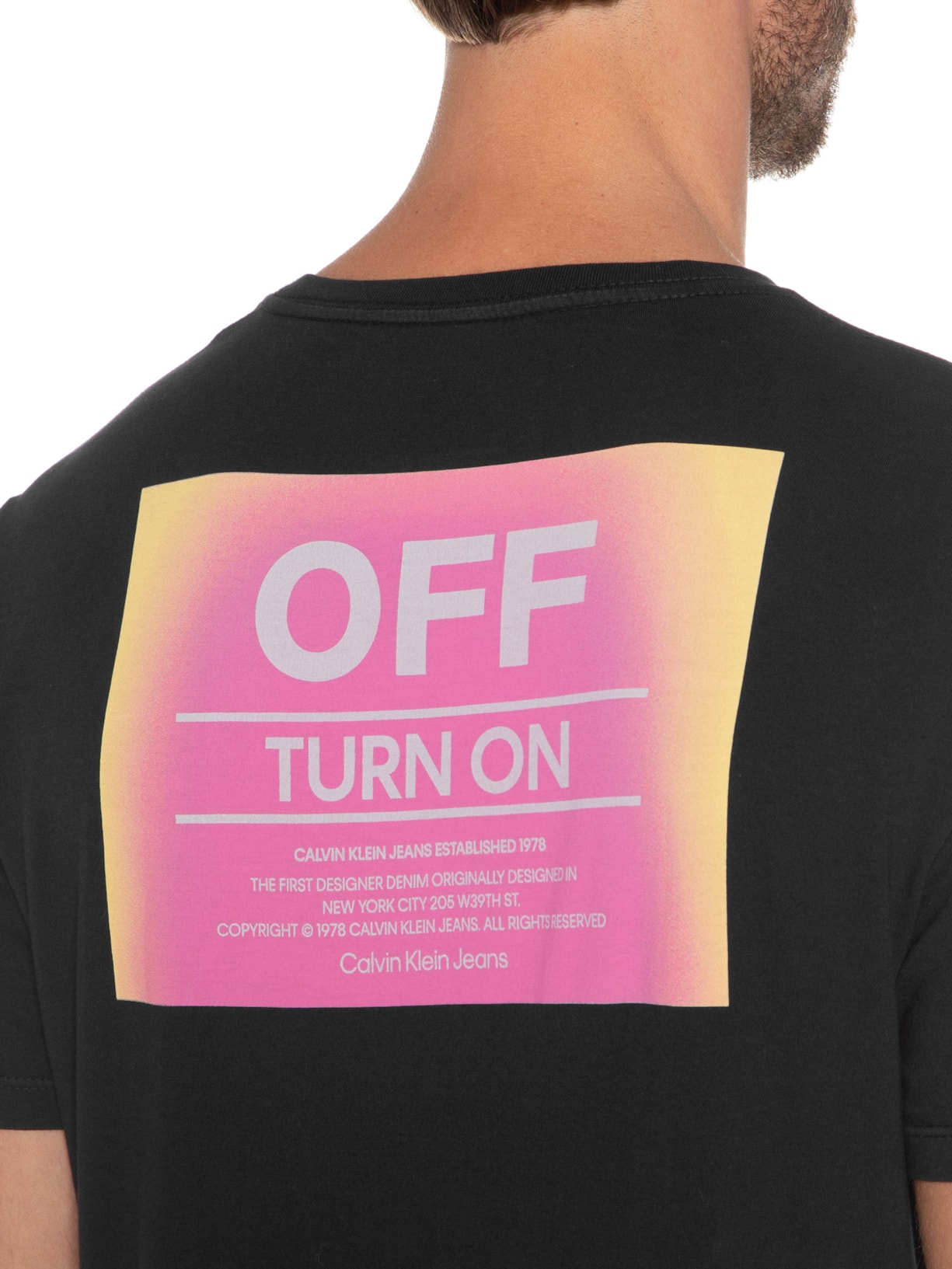 Camiseta Masculina Manga Curta Off Turn On Preto Calvin Klein Jeans