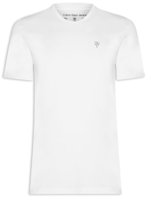 Camiseta Masculina Manga Curta Omega Peito - Branco