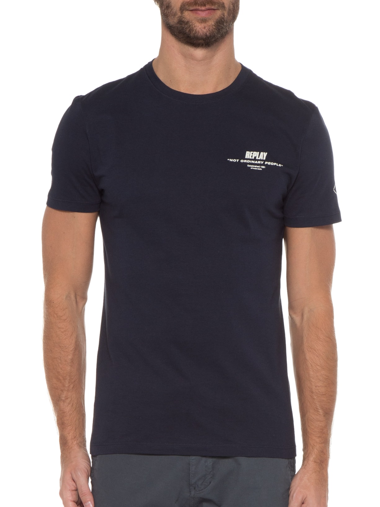 Camiseta Masculina Manga Curta Ordinary Azul Replay