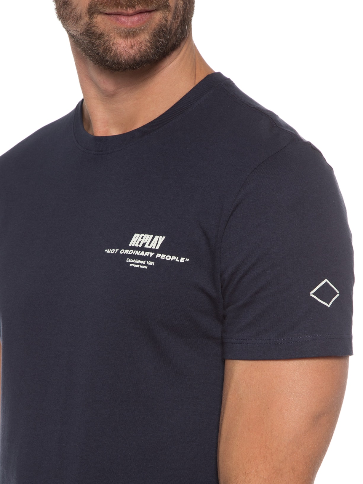 Camiseta Masculina Manga Curta Ordinary Azul Replay