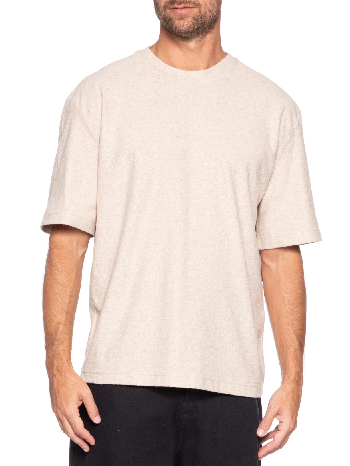 Camiseta Masculina Manga Curta Over Eco Bege Osklen