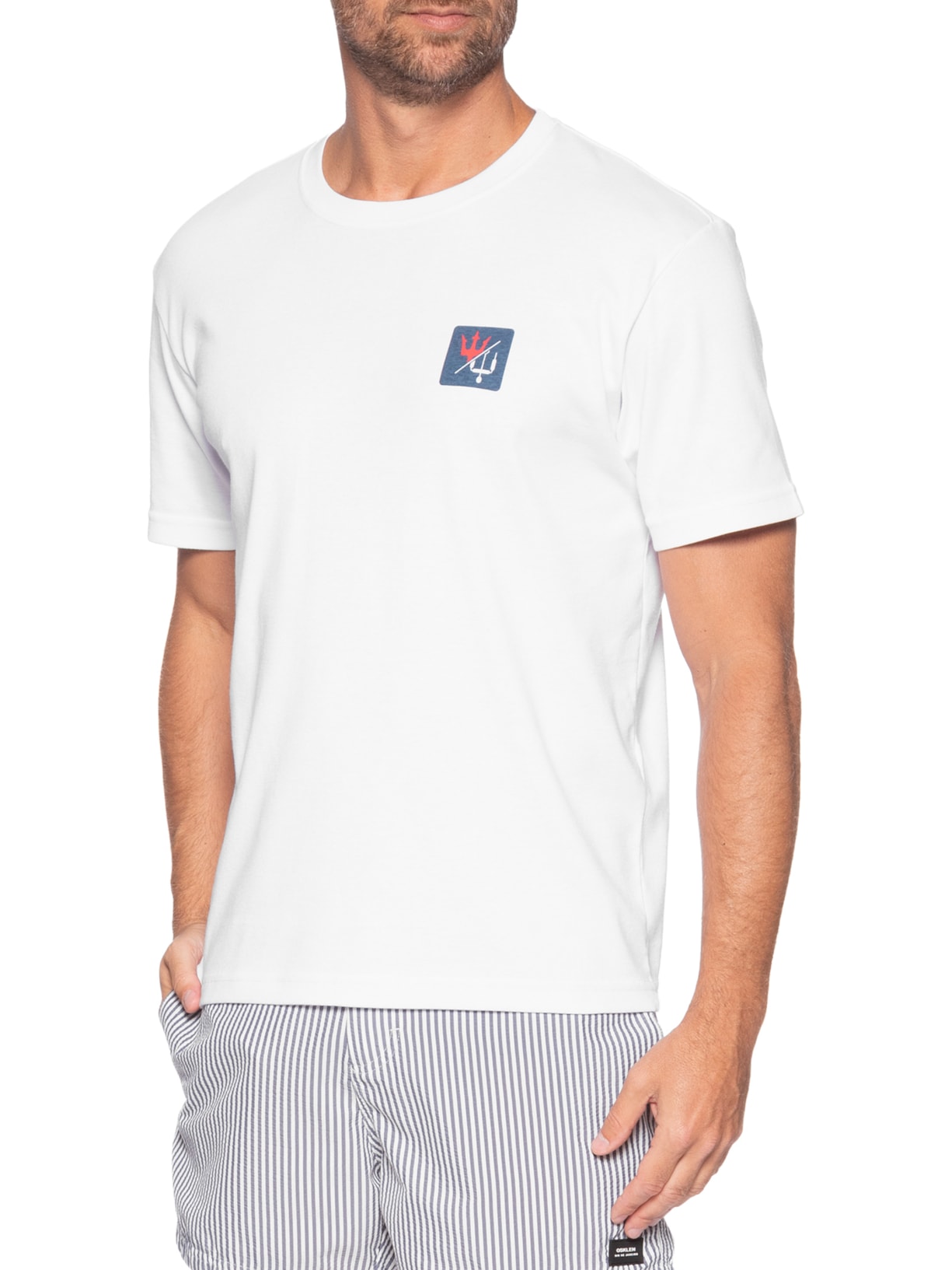 Camiseta Masculina Manga Curta Over Kite Box Branco Osklen