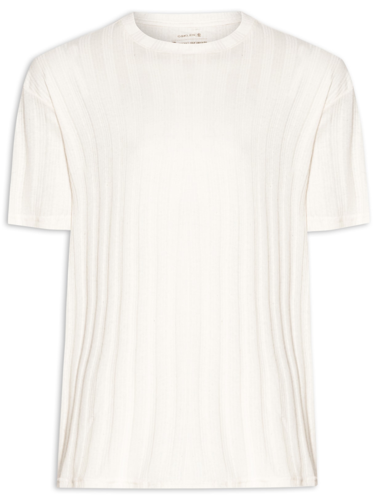 Camiseta Masculina Manga Curta Over Ribbed Rustic - Off White