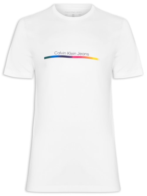Camiseta Masculina Manga Curta Palito Pride - Branco