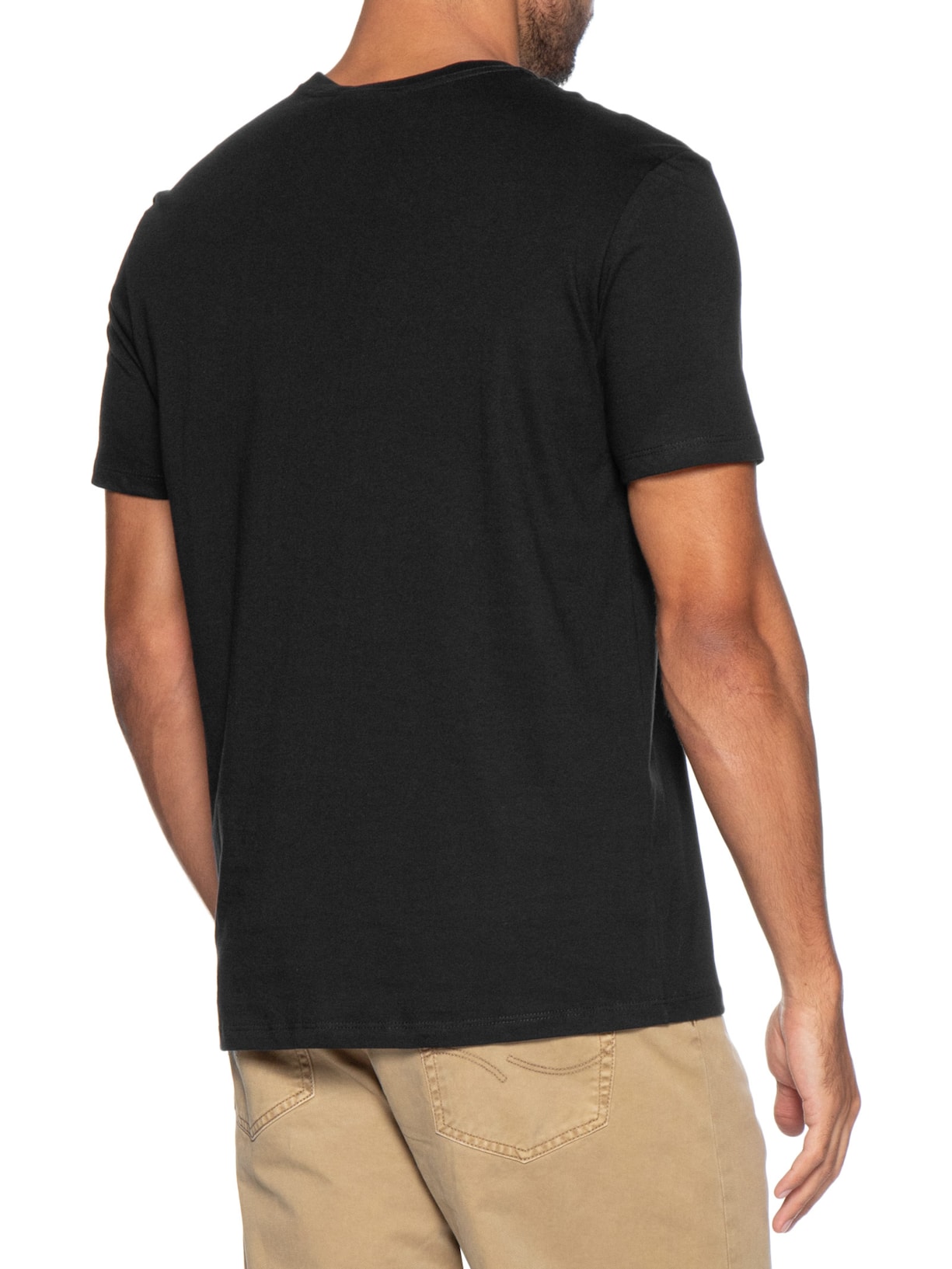 Camiseta Masculina Manga Curta Patch Preto Calvin Klein Jeans