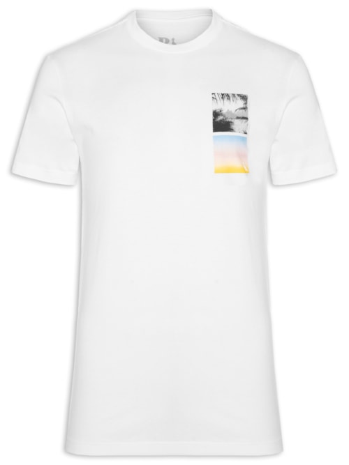Camiseta Masculina Manga Curta Photos Nature - Branco