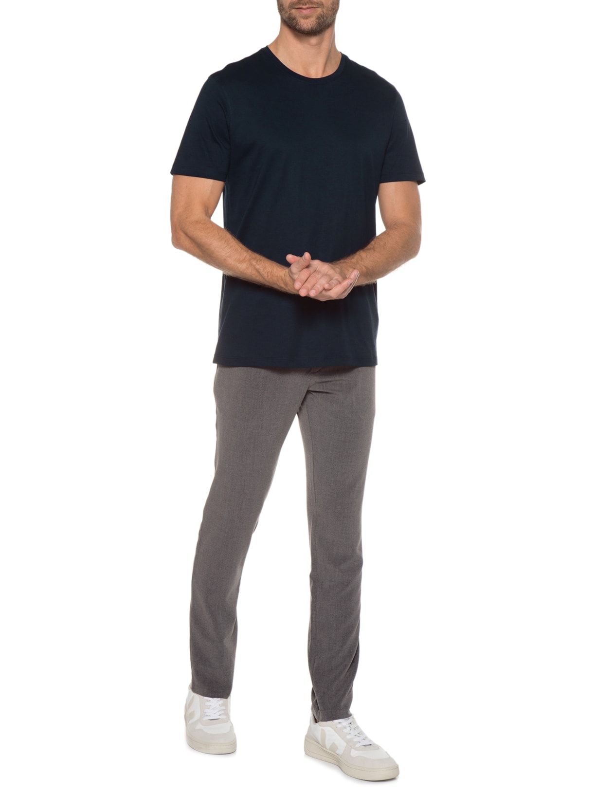 Camiseta Masculina Manga Curta Pima Azul Hering