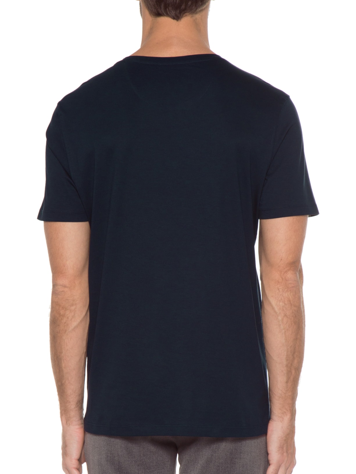 Camiseta Masculina Manga Curta Pima Azul Hering