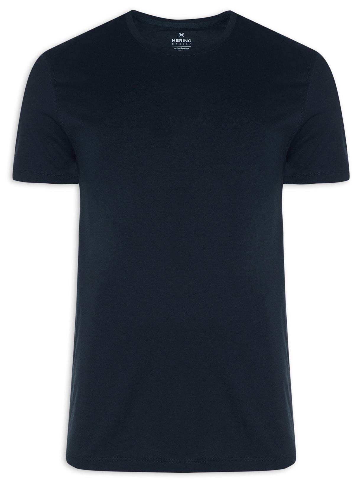 Camiseta Masculina Manga Curta Pima Azul Hering