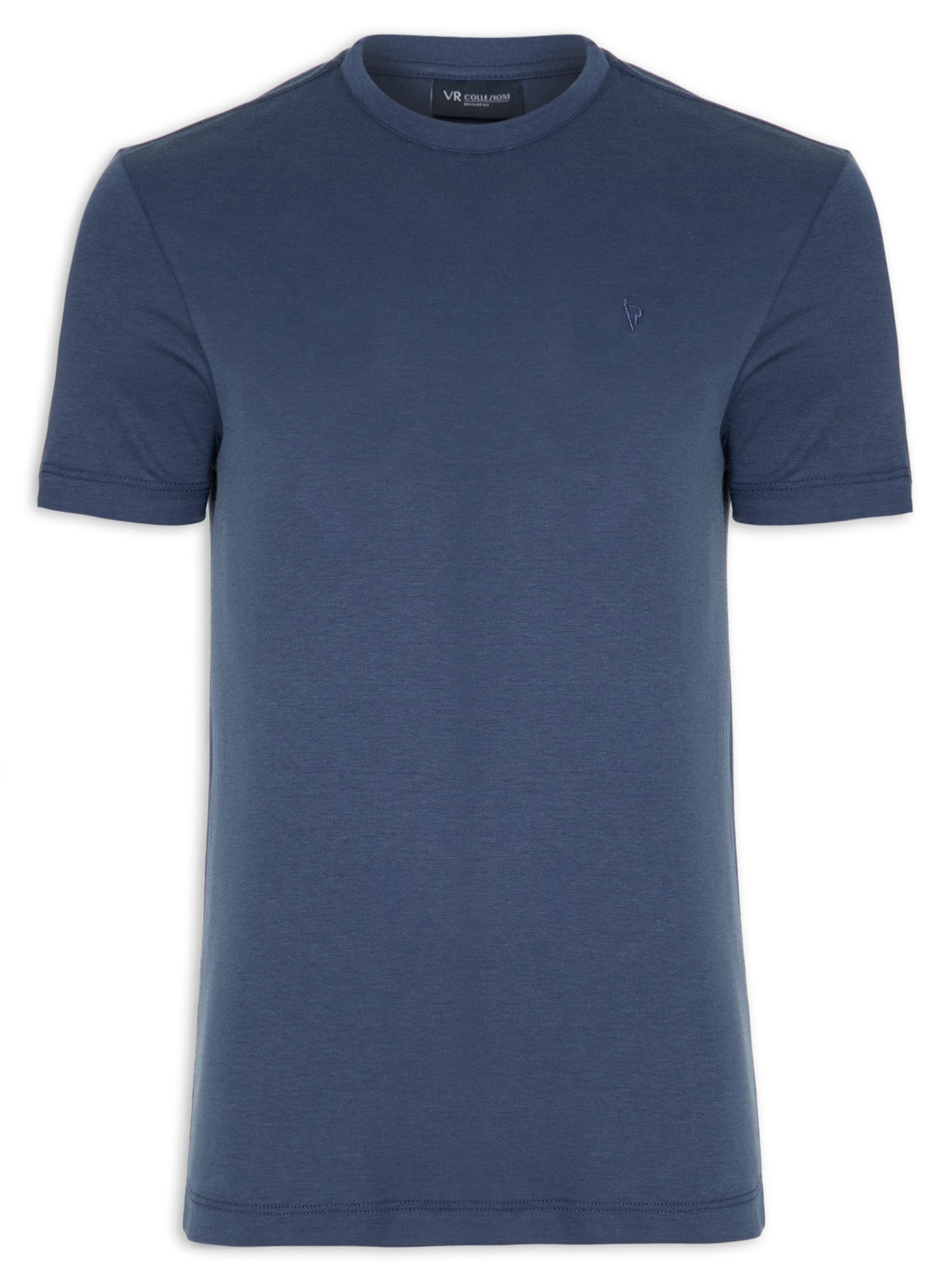 Camiseta Masculina Manga Curta Pima Básica - Azul
