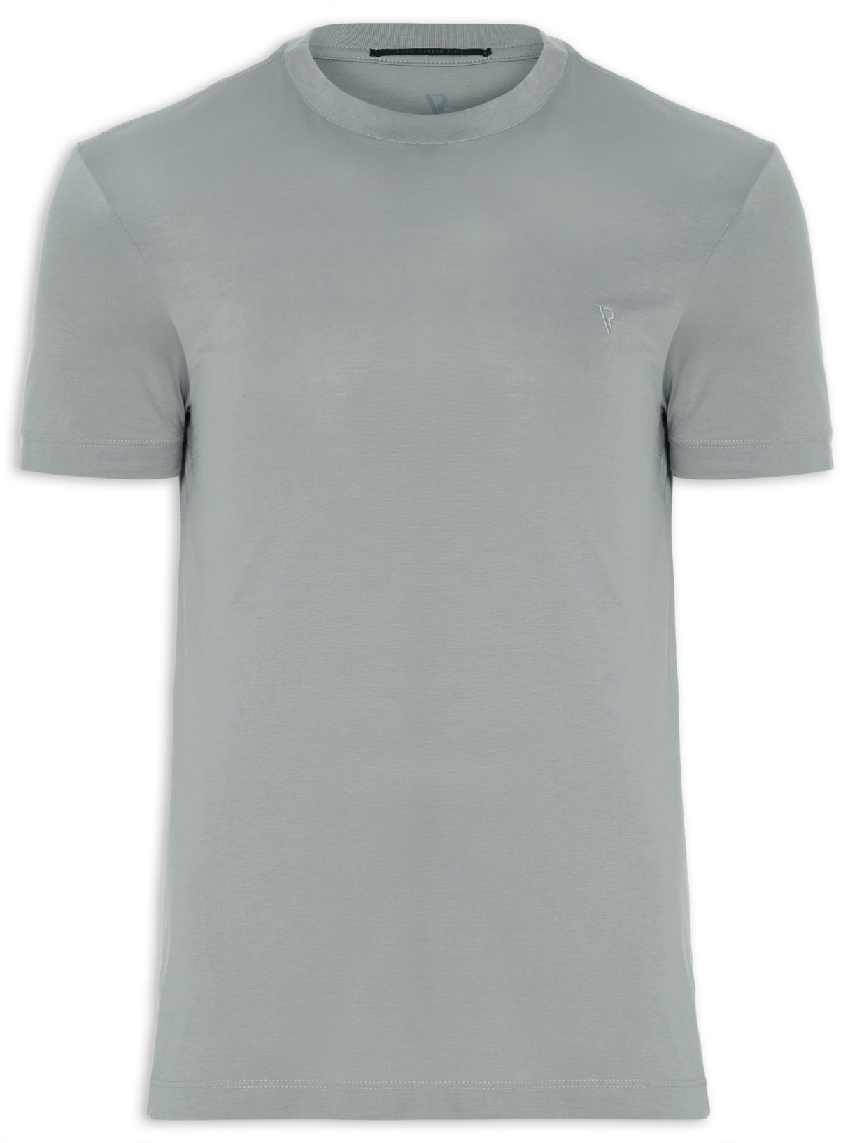Camiseta Masculina Manga Curta Pima Básica - Cinza