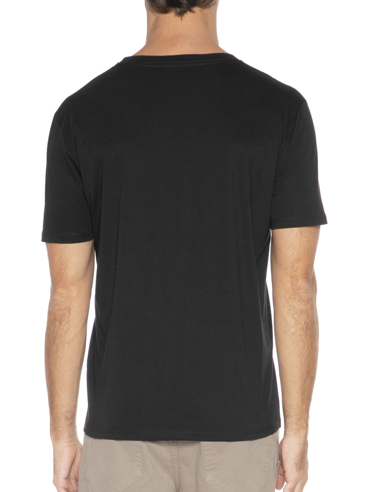 Camiseta Masculina Manga Curta Pima Básica Preto Vr