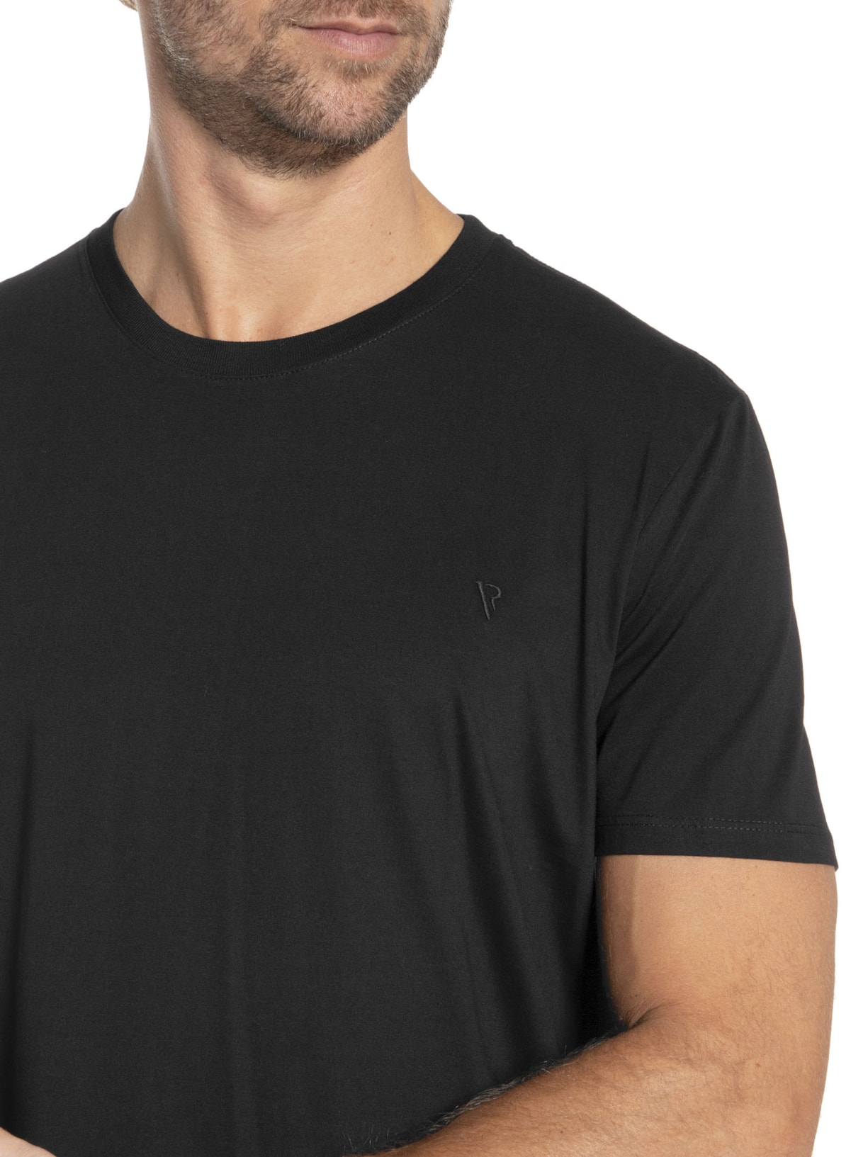 Camiseta Masculina Manga Curta Pima Básica Preto Vr