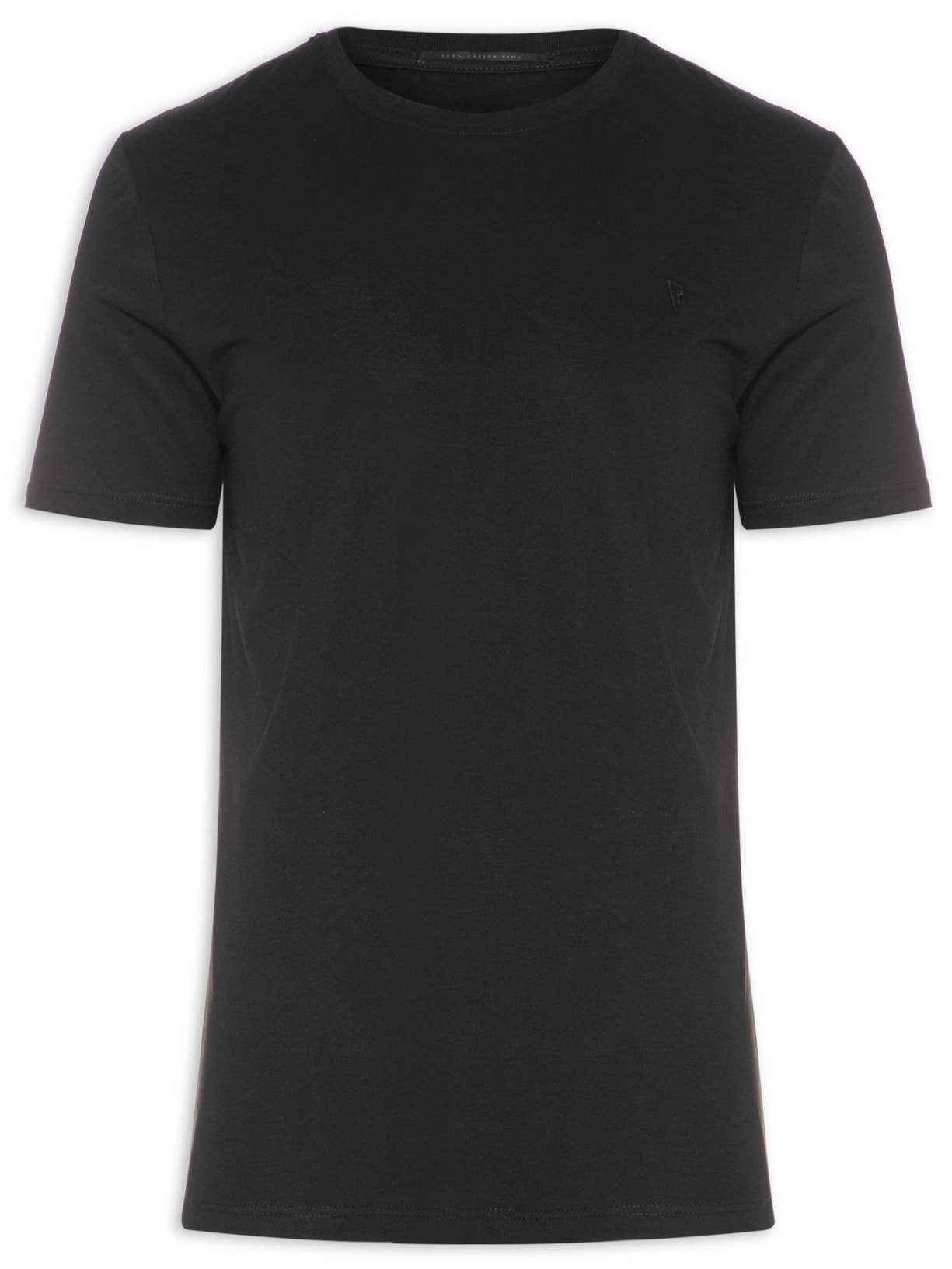 Camiseta Masculina Manga Curta Pima Básica - Preto