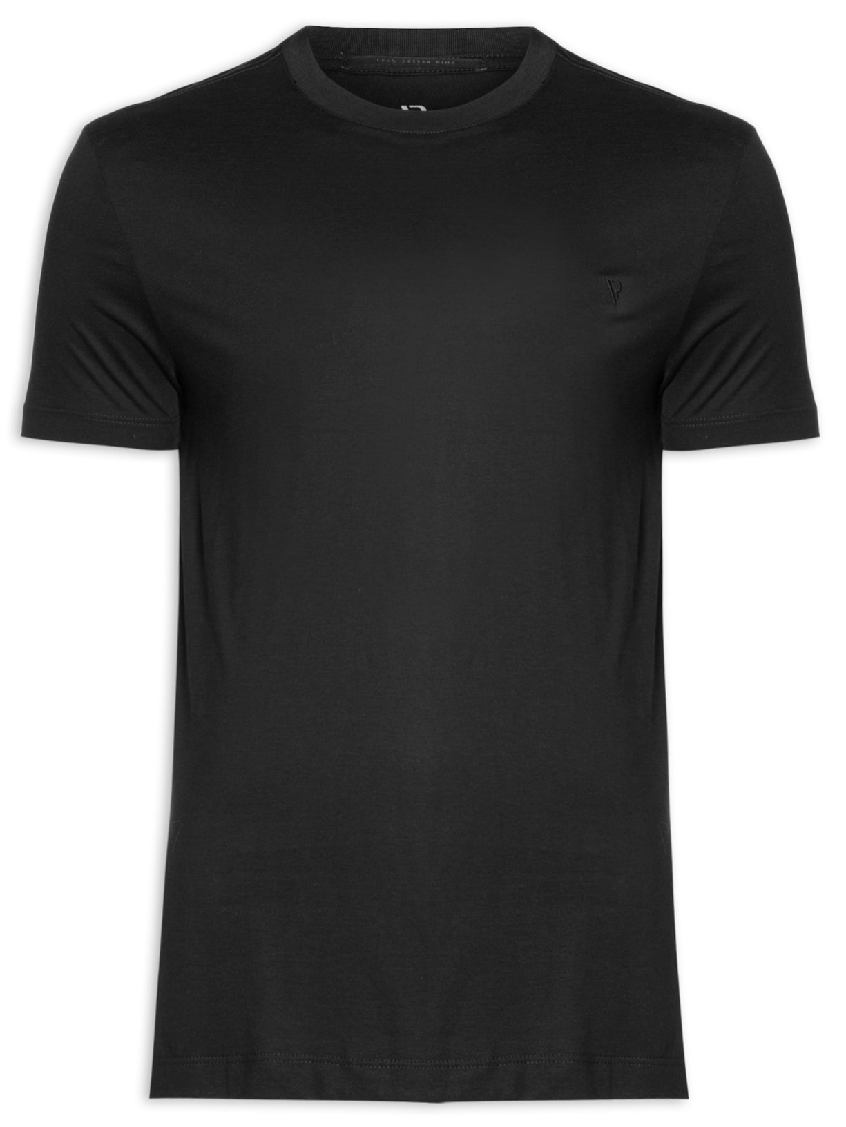 Camiseta Masculina Manga Curta Pima Básica - Preto