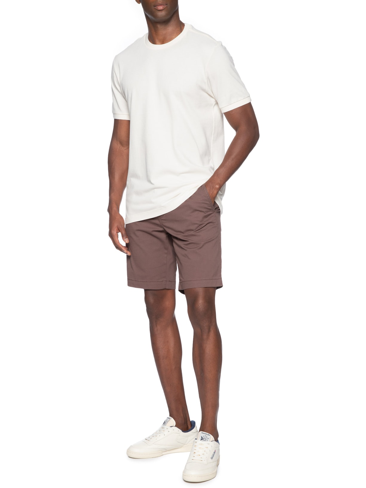 Camiseta Masculina Manga Curta Piquet Gola Textura Branco Aramis