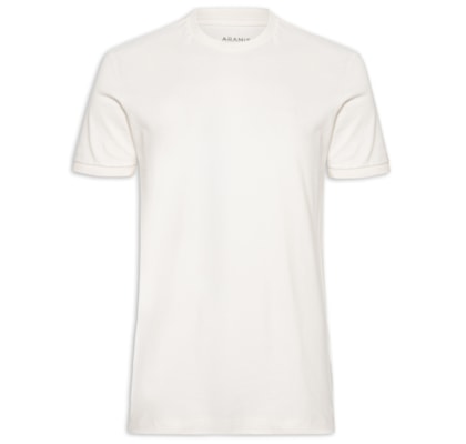 Camiseta Masculina Manga Curta Piquet Gola Textura - Branco