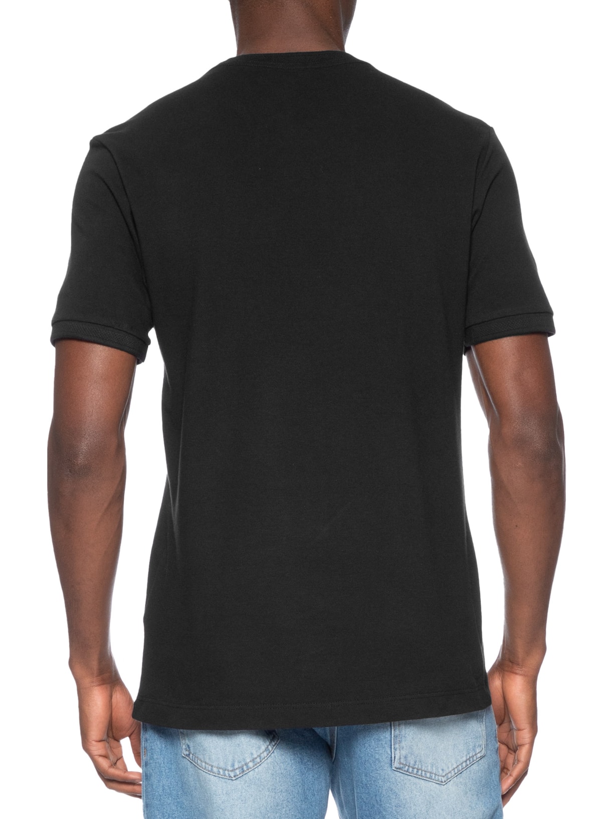 Camiseta Masculina Manga Curta Piquet Gola Textura Preto Aramis