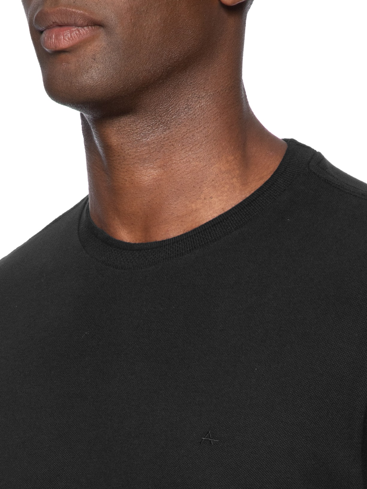 Camiseta Masculina Manga Curta Piquet Gola Textura Preto Aramis