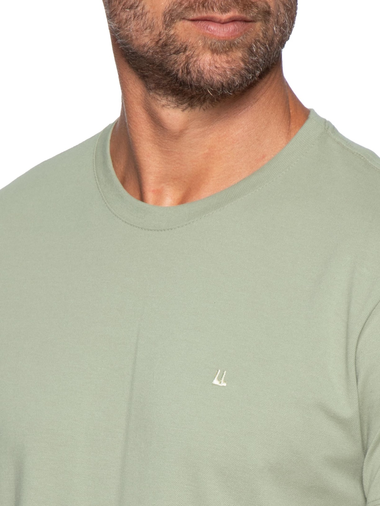 Camiseta Masculina Manga Curta Piquet Logo Verde Foxton