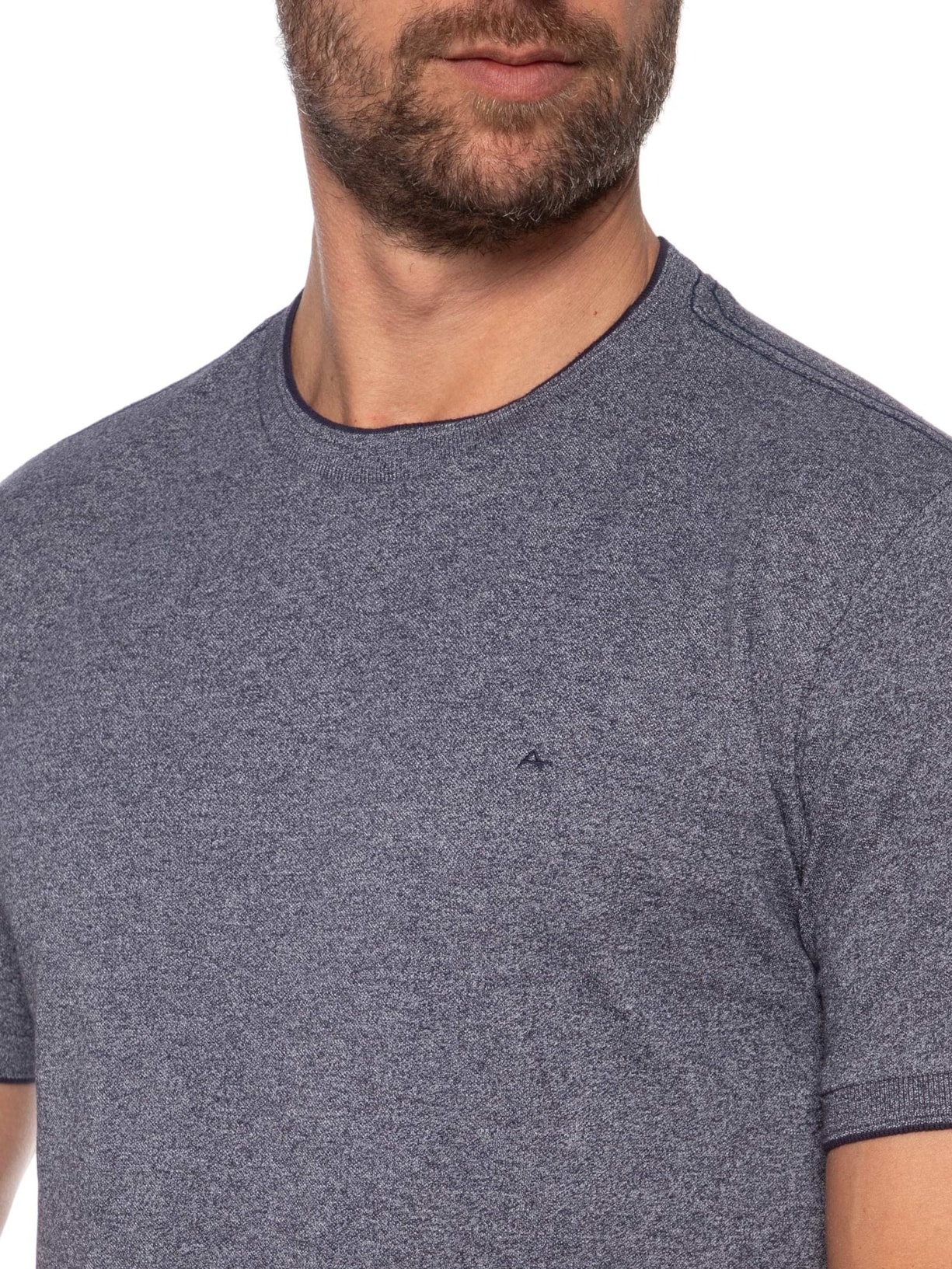 Camiseta Masculina Manga Curta Piquet Moline Azul Aramis