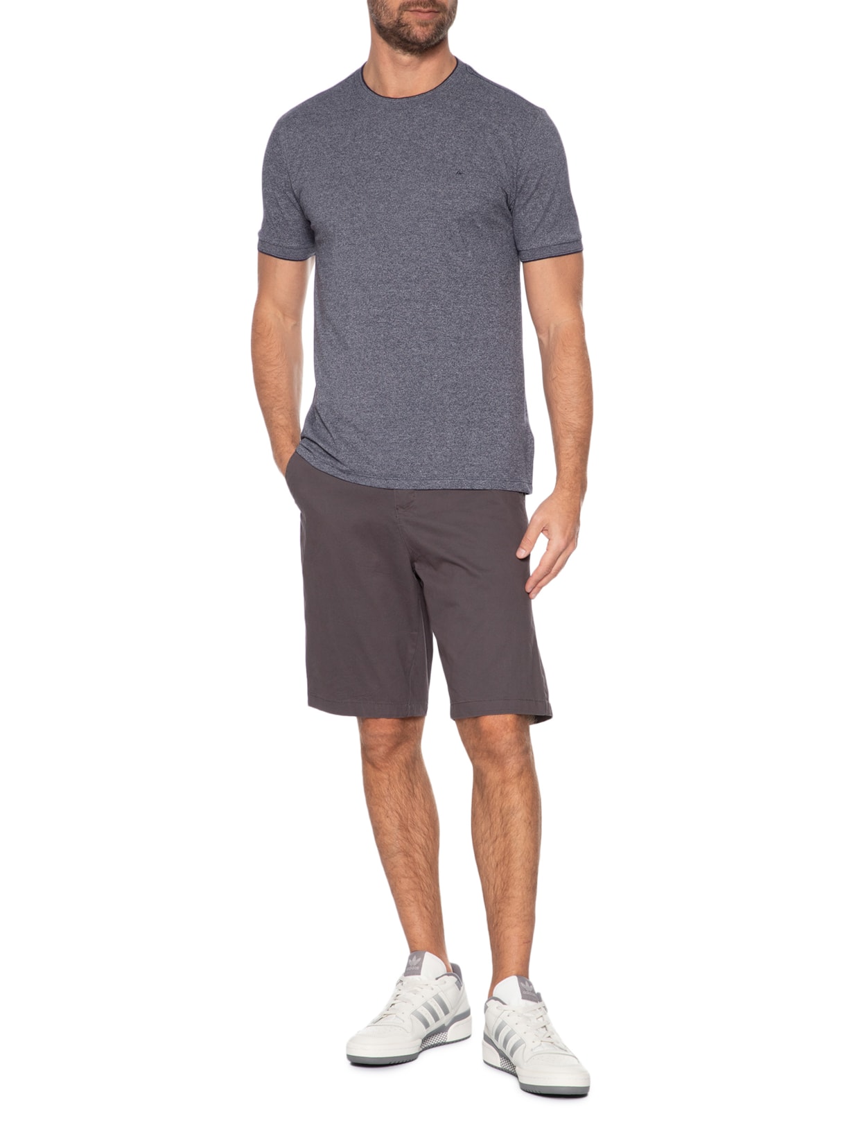 Camiseta Masculina Manga Curta Piquet Moline Azul Aramis