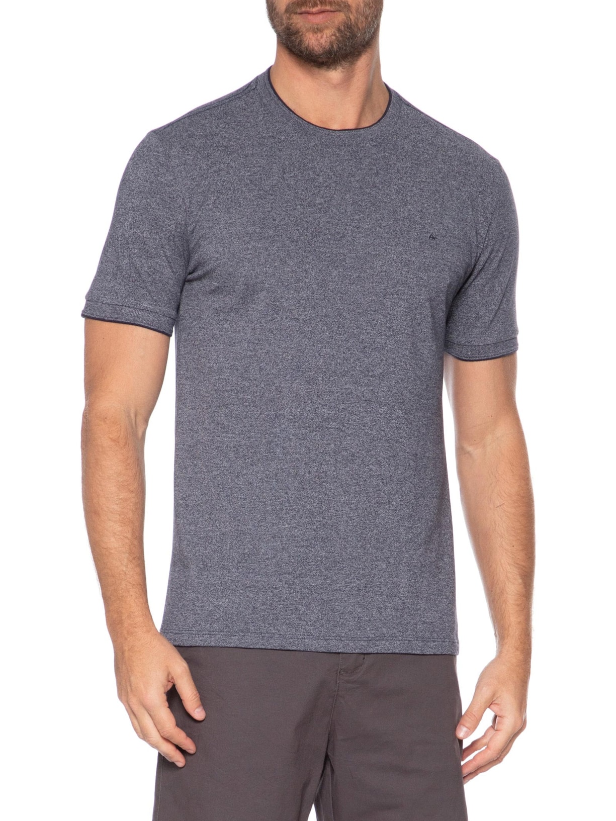 Camiseta Masculina Manga Curta Piquet Moline Azul Aramis