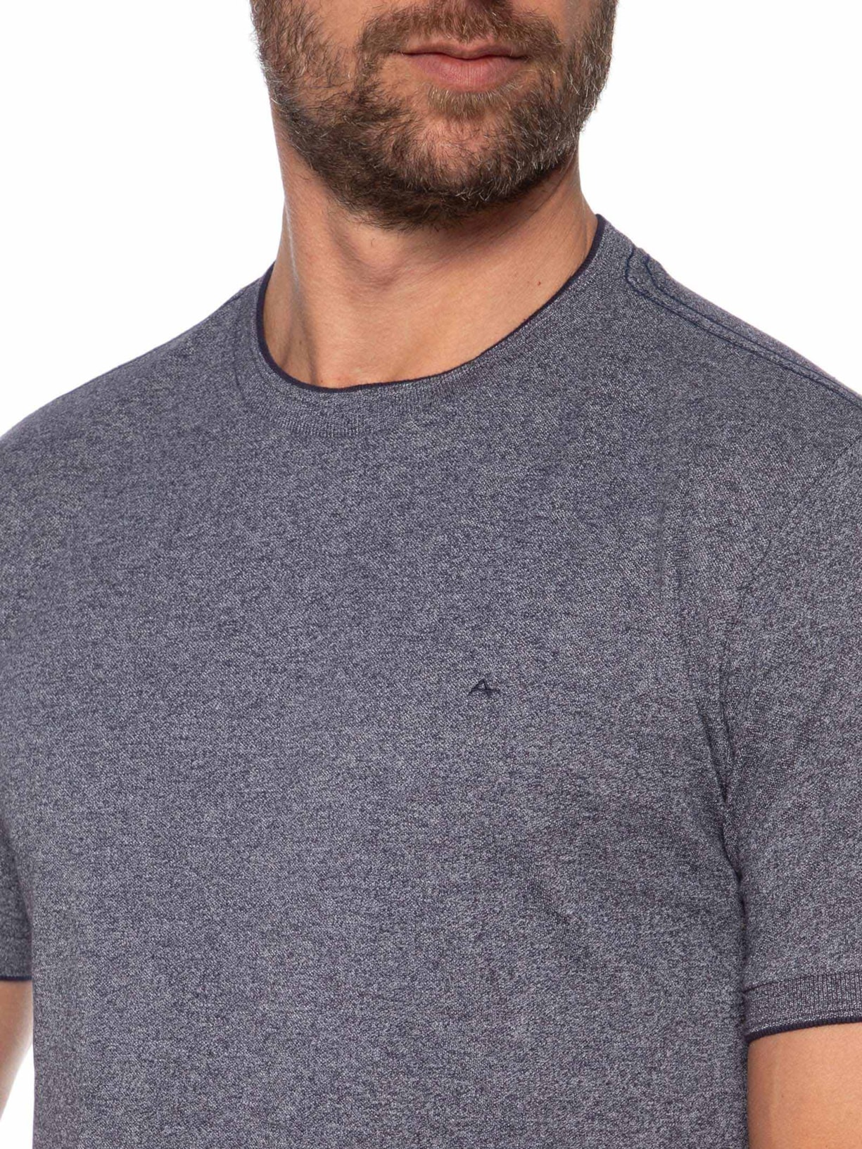 Camiseta Masculina Manga Curta Piquet Moline Azul Aramis