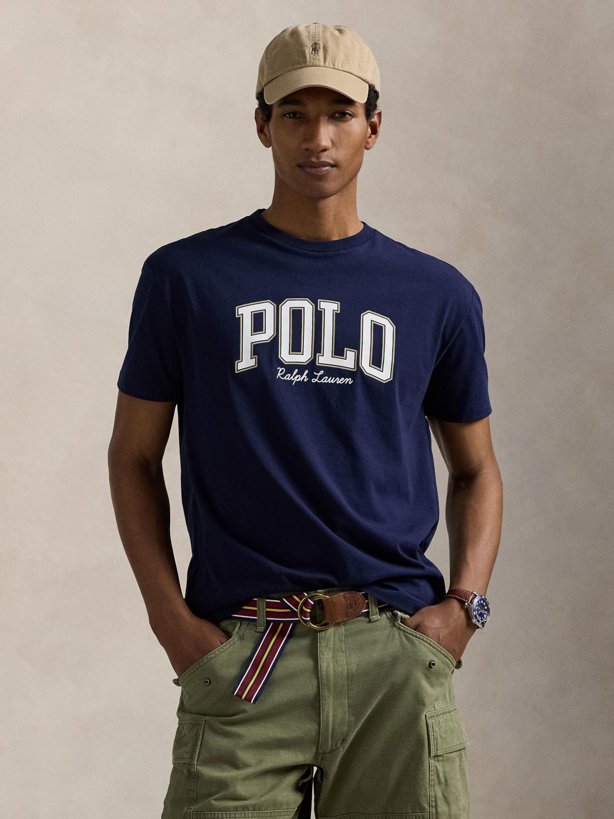 Camiseta Masculina Manga Curta Polo Big Logo Azul Polo Ralph Lauren