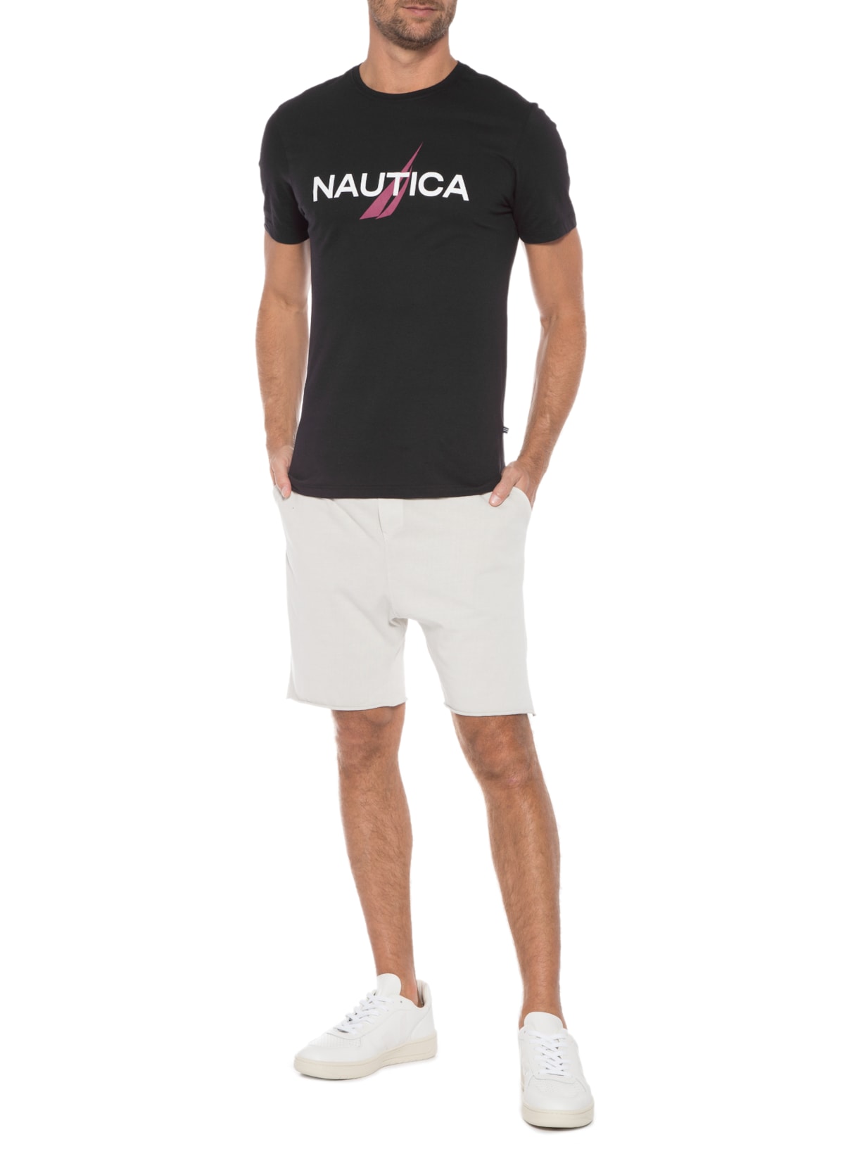 Camiseta Masculina Manga Curta Preto Nautica