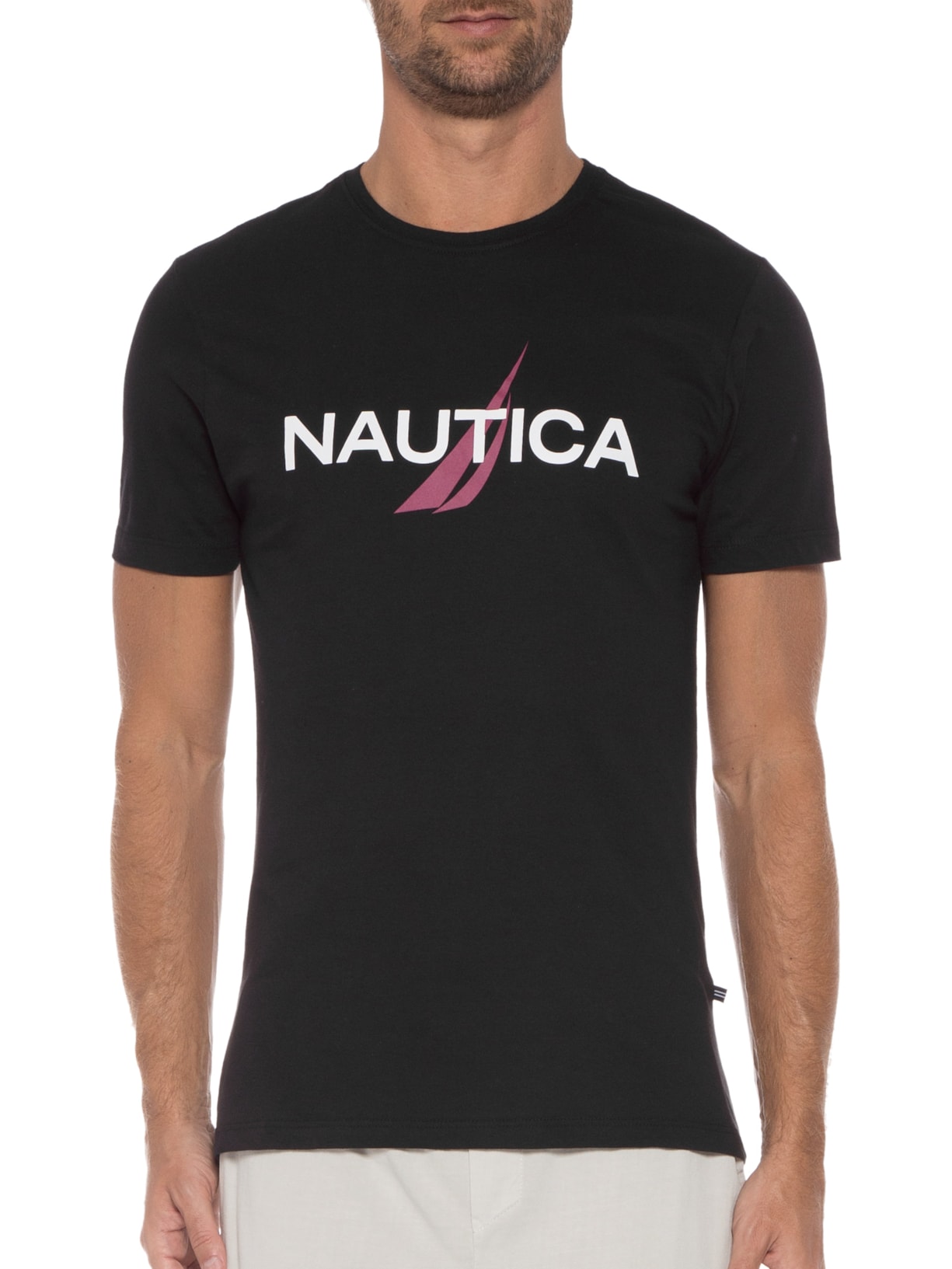 Camiseta Masculina Manga Curta Preto Nautica