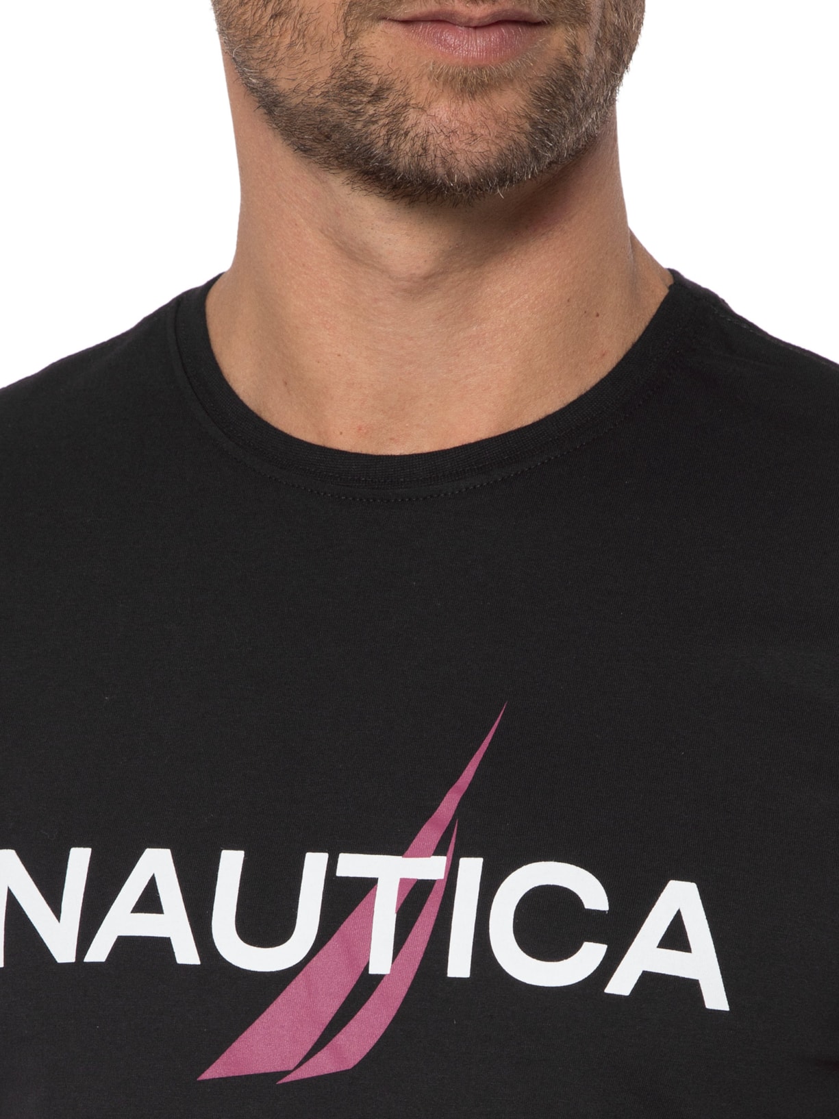 Camiseta Masculina Manga Curta Preto Nautica