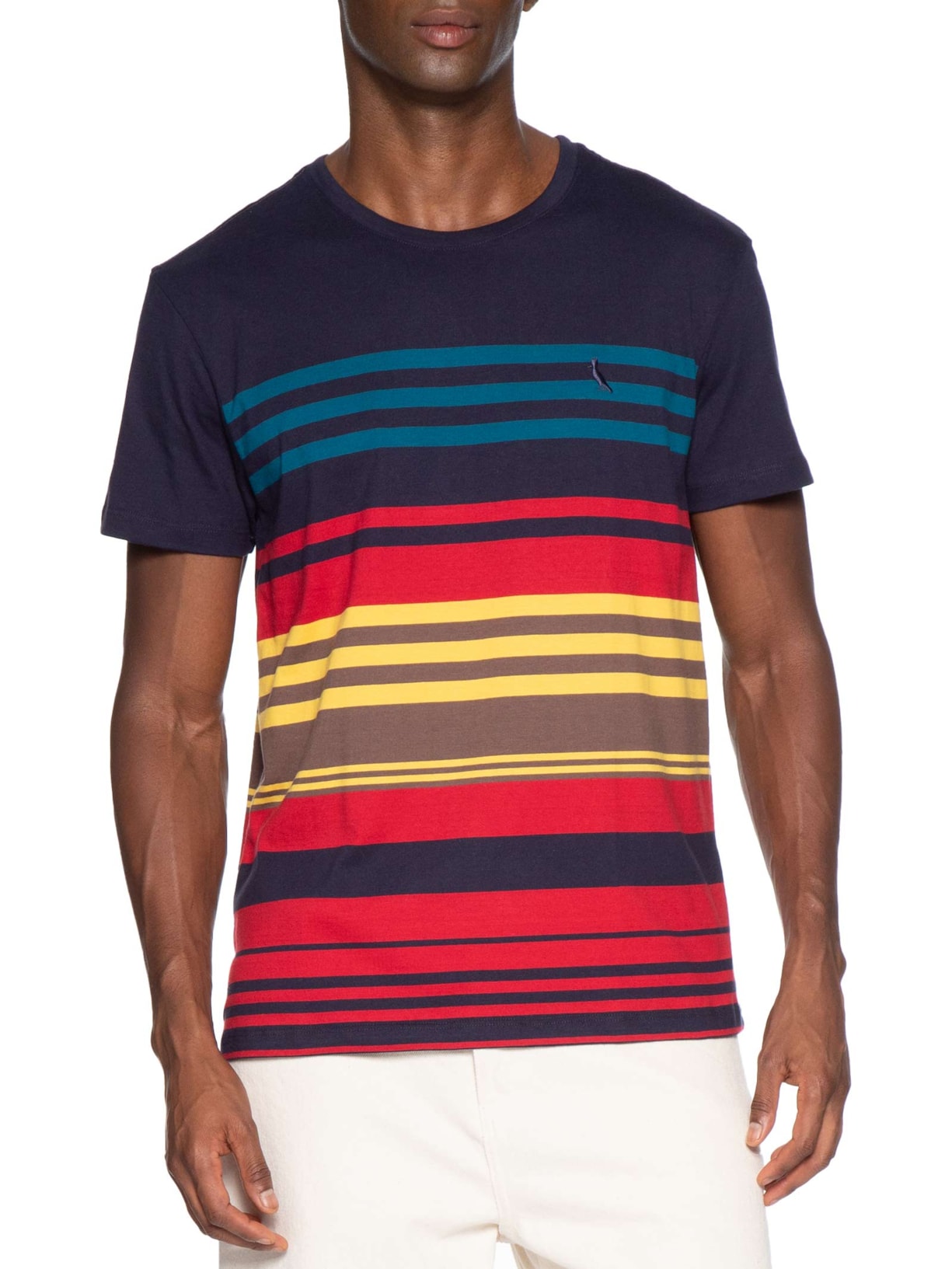 Camiseta Masculina Manga Curta Rapport Azul Reserva