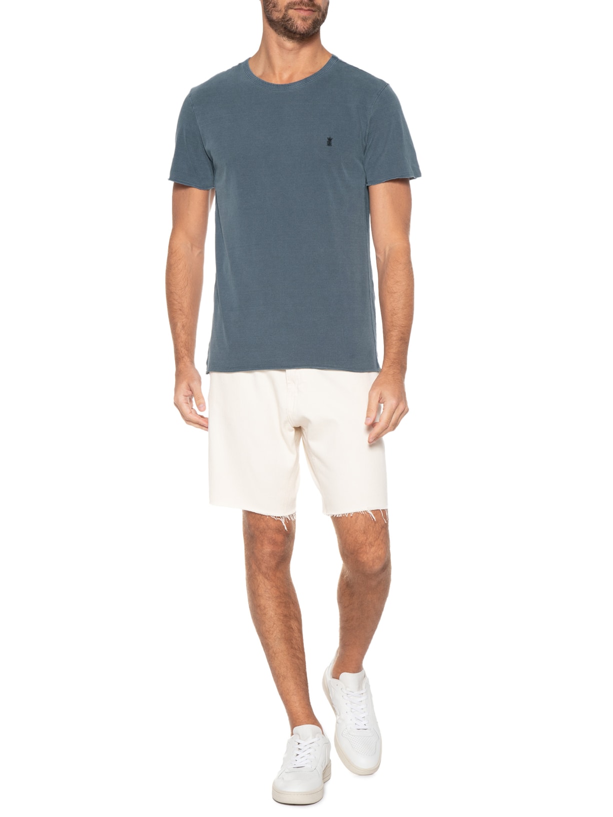 Camiseta Masculina Manga Curta Rec. Lat. Stone Azul Sergio K