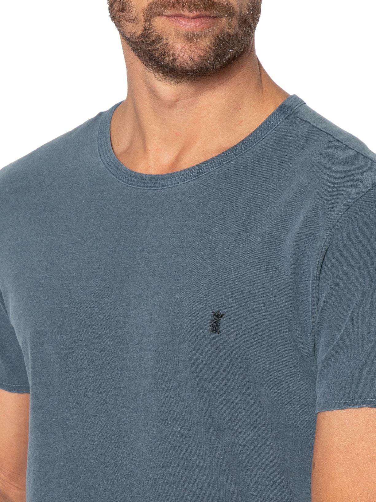 Camiseta Masculina Manga Curta Rec. Lat. Stone Azul Sergio K