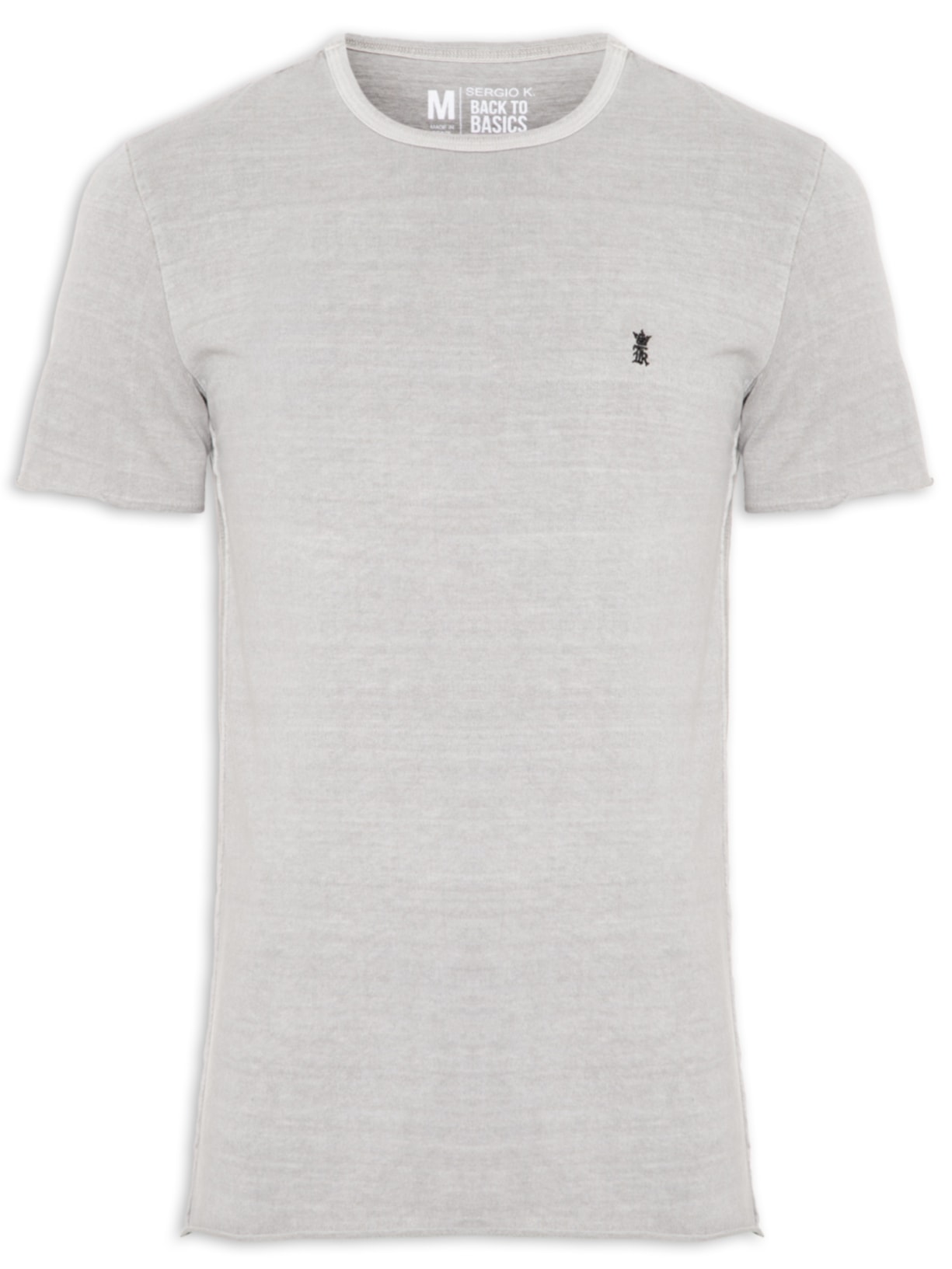 Camiseta Masculina Manga Curta Rec. Lat. Stone - Cinza