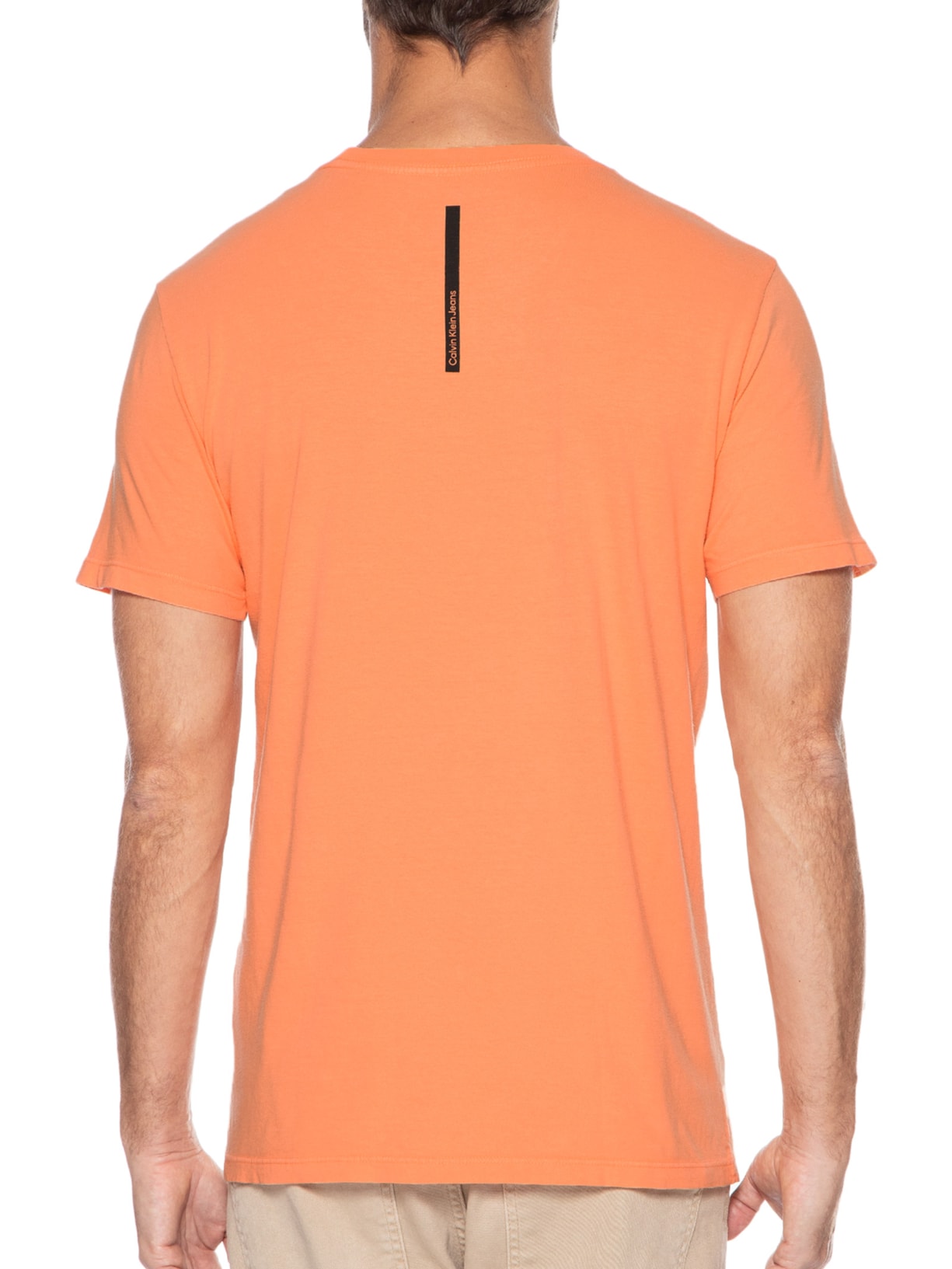 Camiseta Masculina Manga Curta Reissue Peito Laranja Calvin Klein Jeans