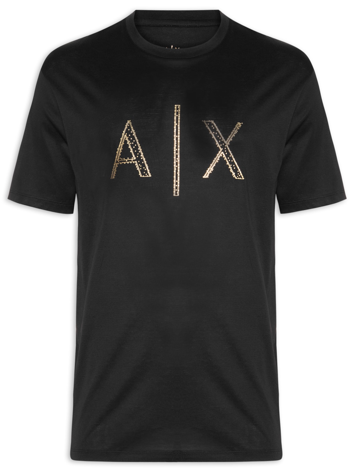 Camiseta Masculina Manga Curta Relevo Logo - Preto